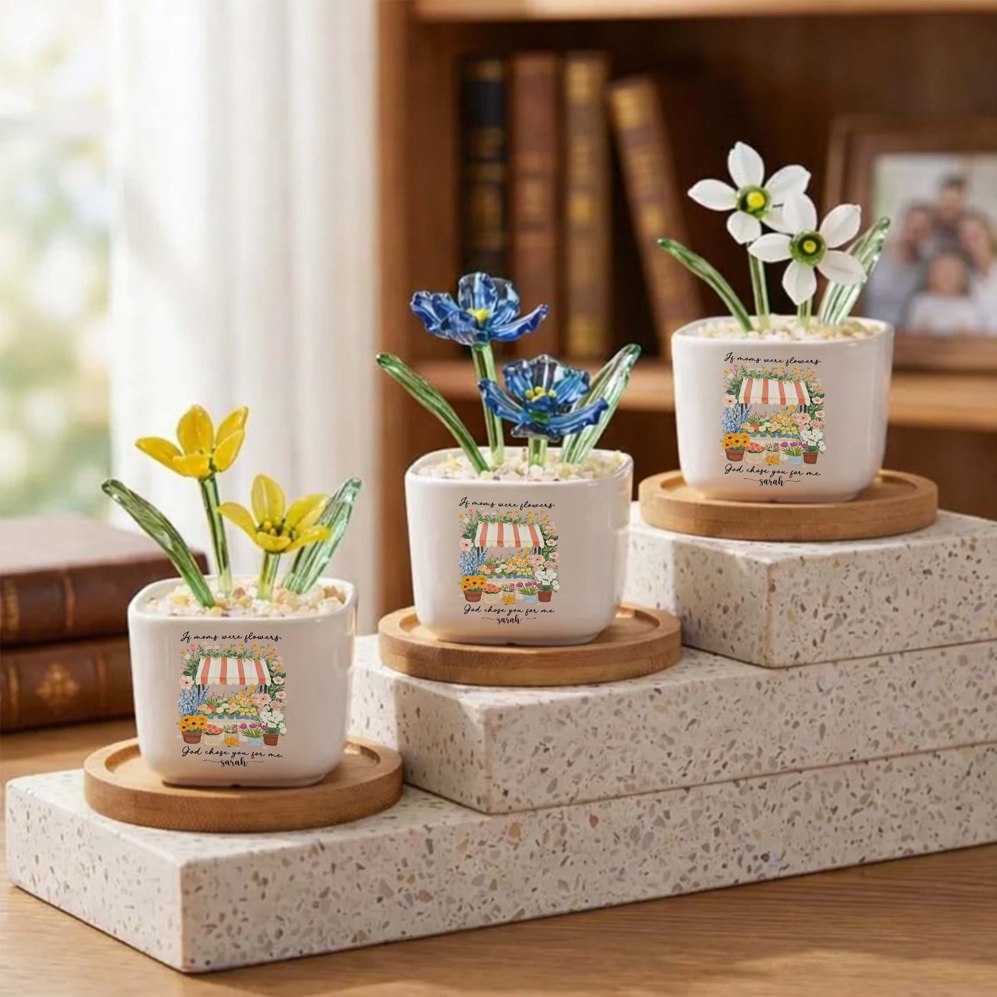 If Moms Were Flowers God Chose You For Me Birth Month Glass Flower Pot