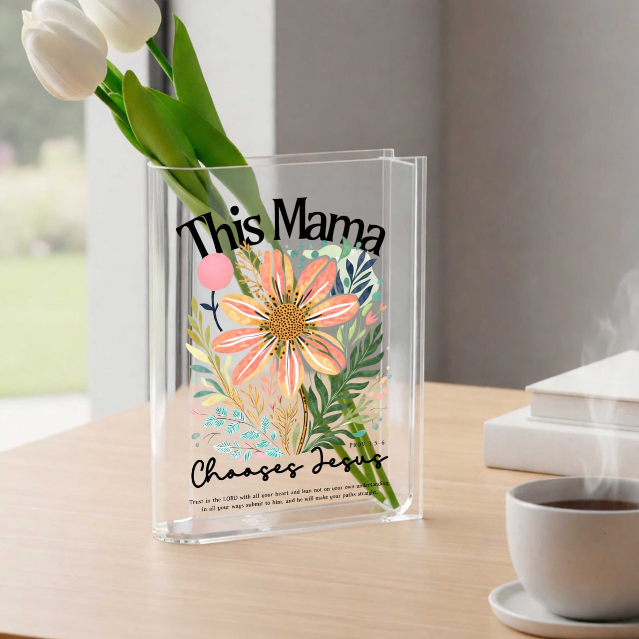 This Mama Chooses Jesus, Mother's Day Gift, Acrylic Book Vase