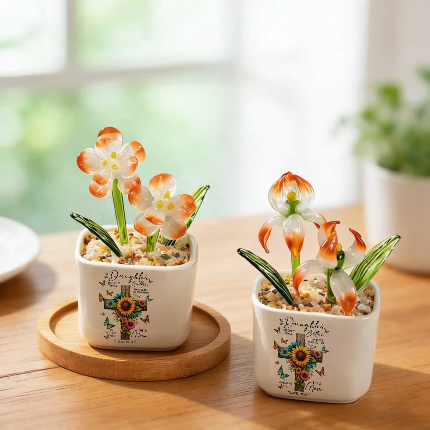 To My Daughter The Only Thing Better Than Being Your Mother Birth Month Glass Flower Pot