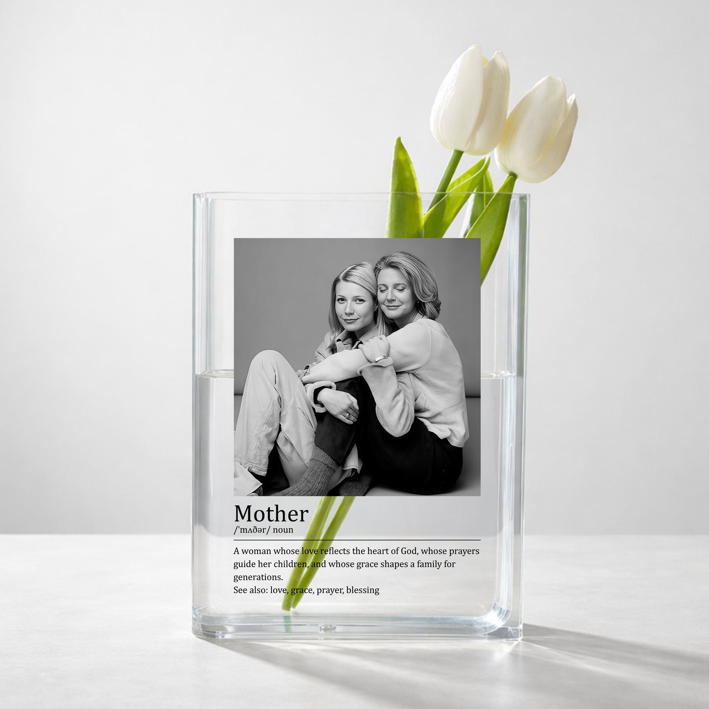 A Woman Whose Love Reflects The Heart Of God, Acrylic Book Vase