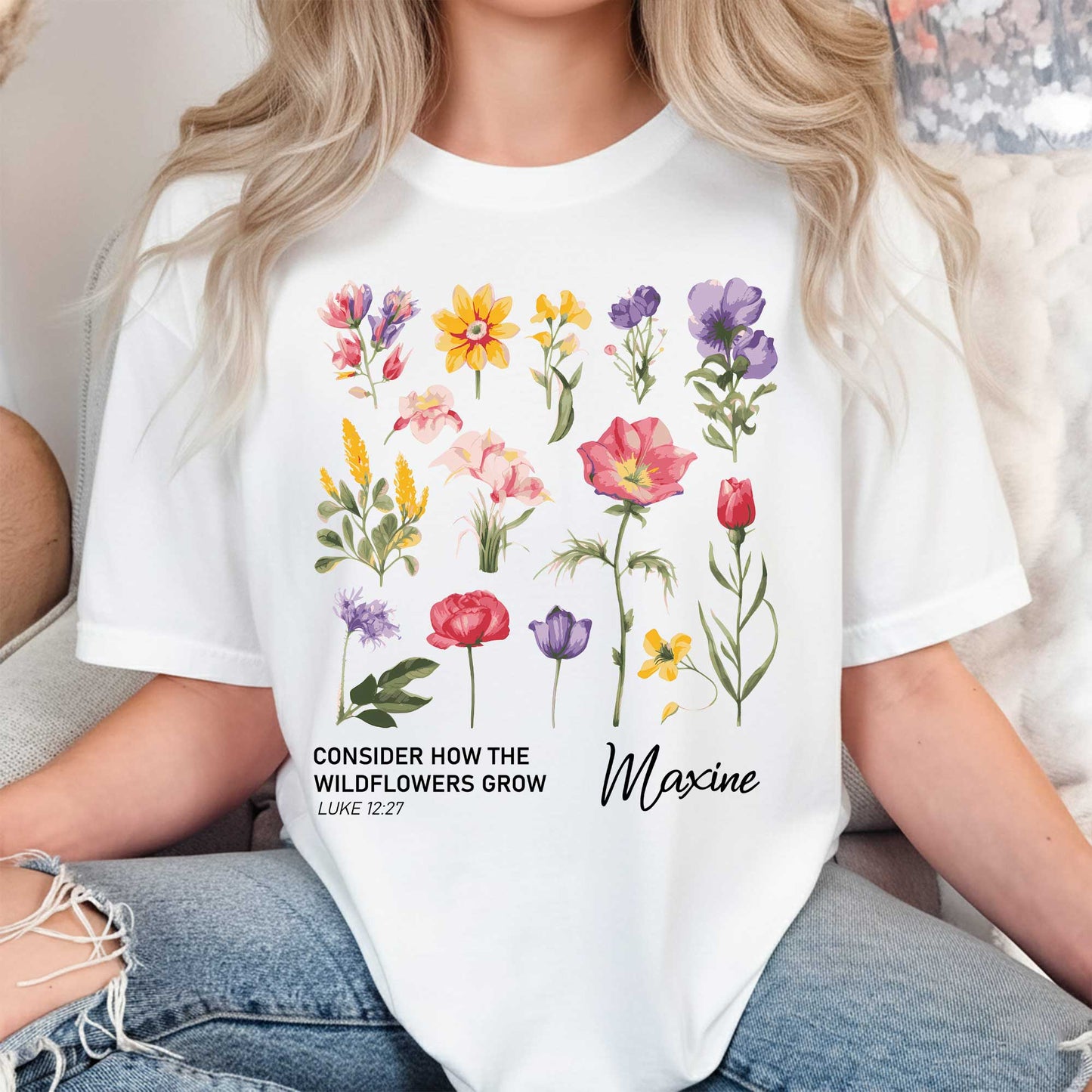 Consider How The Wildflowers Grow Luke 12:27 T-Shirt