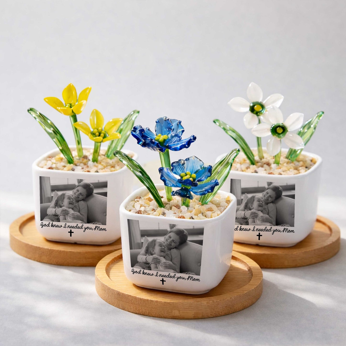 God Knew I Needed You, Mom Birth Month Glass Flower Pot