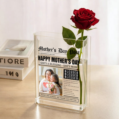 Mother's Day Post Happy Mother's Day Gift Acrylic Book Vase