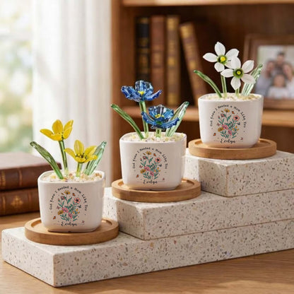 God Knew I Needed A Mom Like You Birth Month Glass Flower Pot