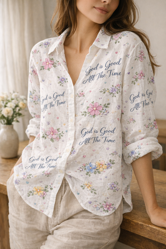 Faith Script Linen Shirt A Meaningful Mother’s Day Gift