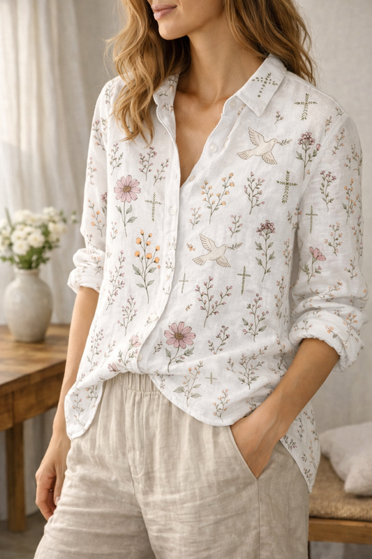 Grace Bloom Linen Shirt A Meaningful Mother’s Day Gift