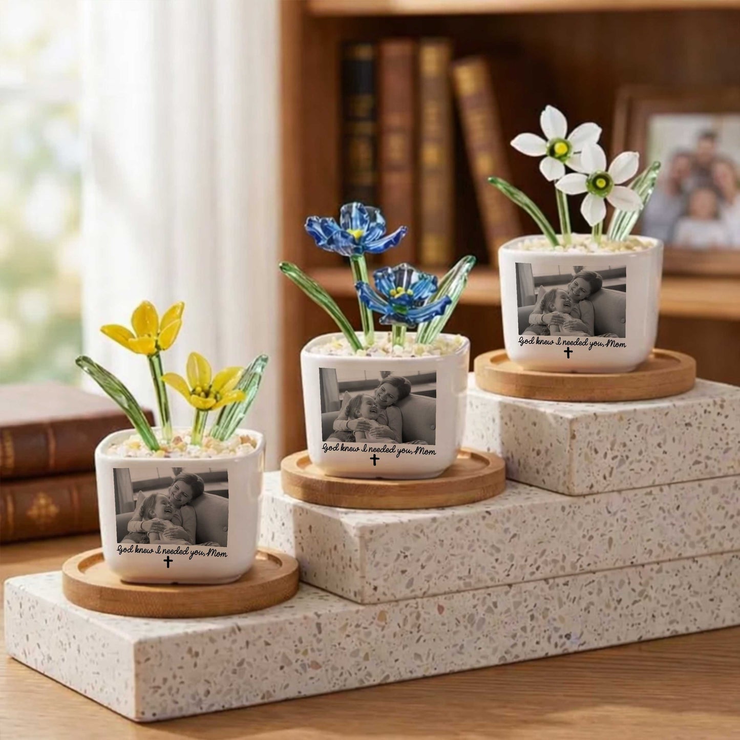 God Knew I Needed You, Mom Birth Month Glass Flower Pot