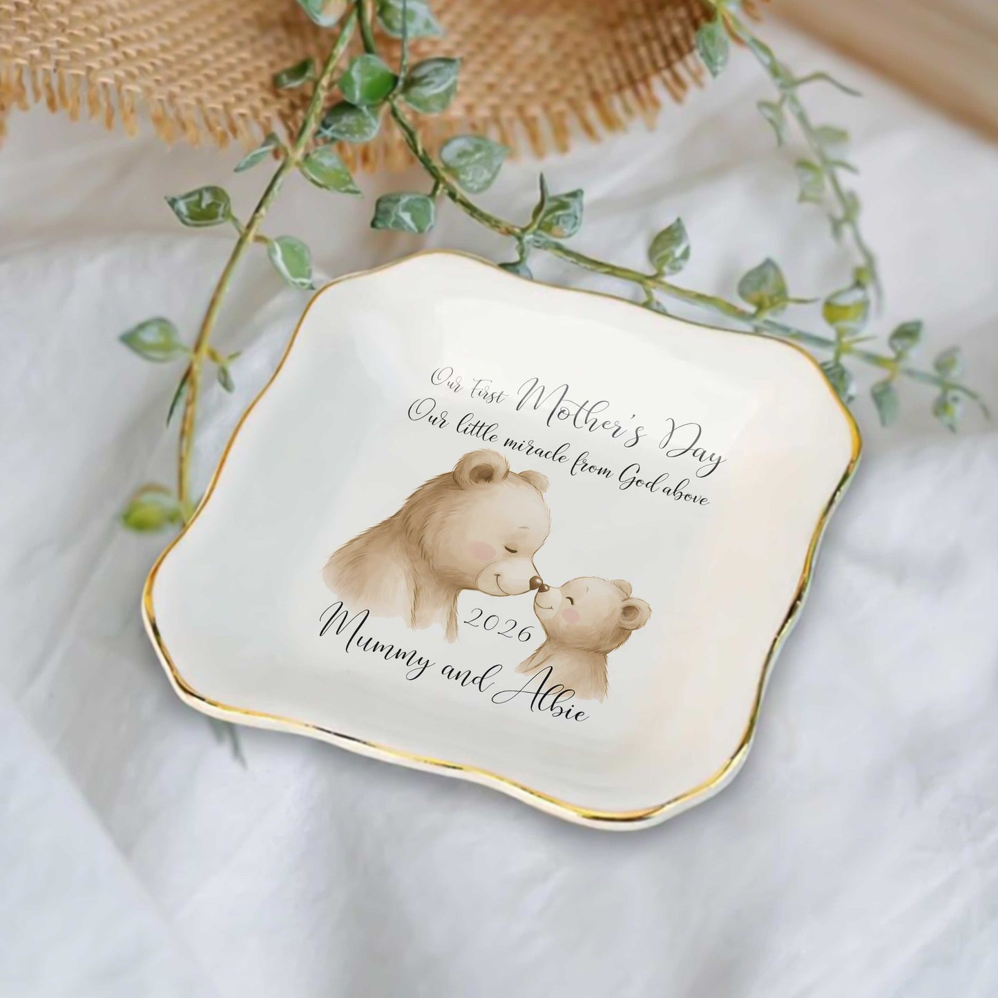 Our First Mother's Day Our Little Miracle From God Ceramic Jewelry Tray
