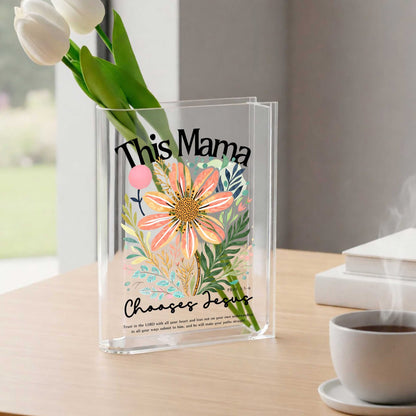 This Mama Chooses Jesus, Mother's Day Gift, Acrylic Book Vase
