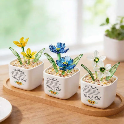 To Our Daughter From The Moment You Were Born Birth Month Glass Flower Pot