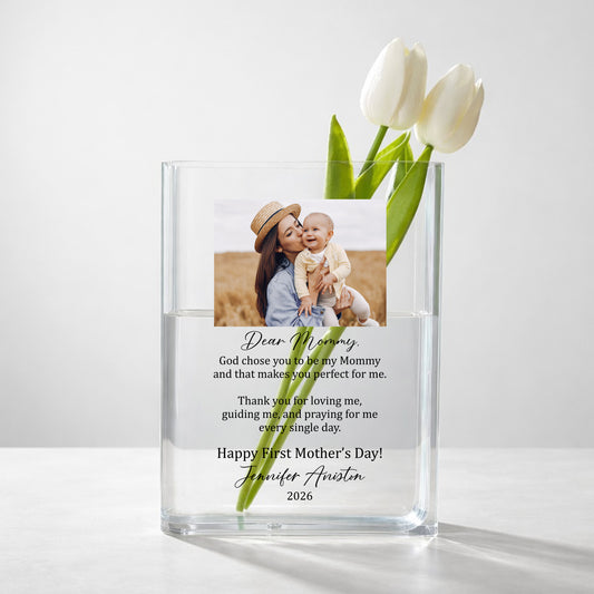 God's Chosen Mommy Gift Acrylic Book Vase