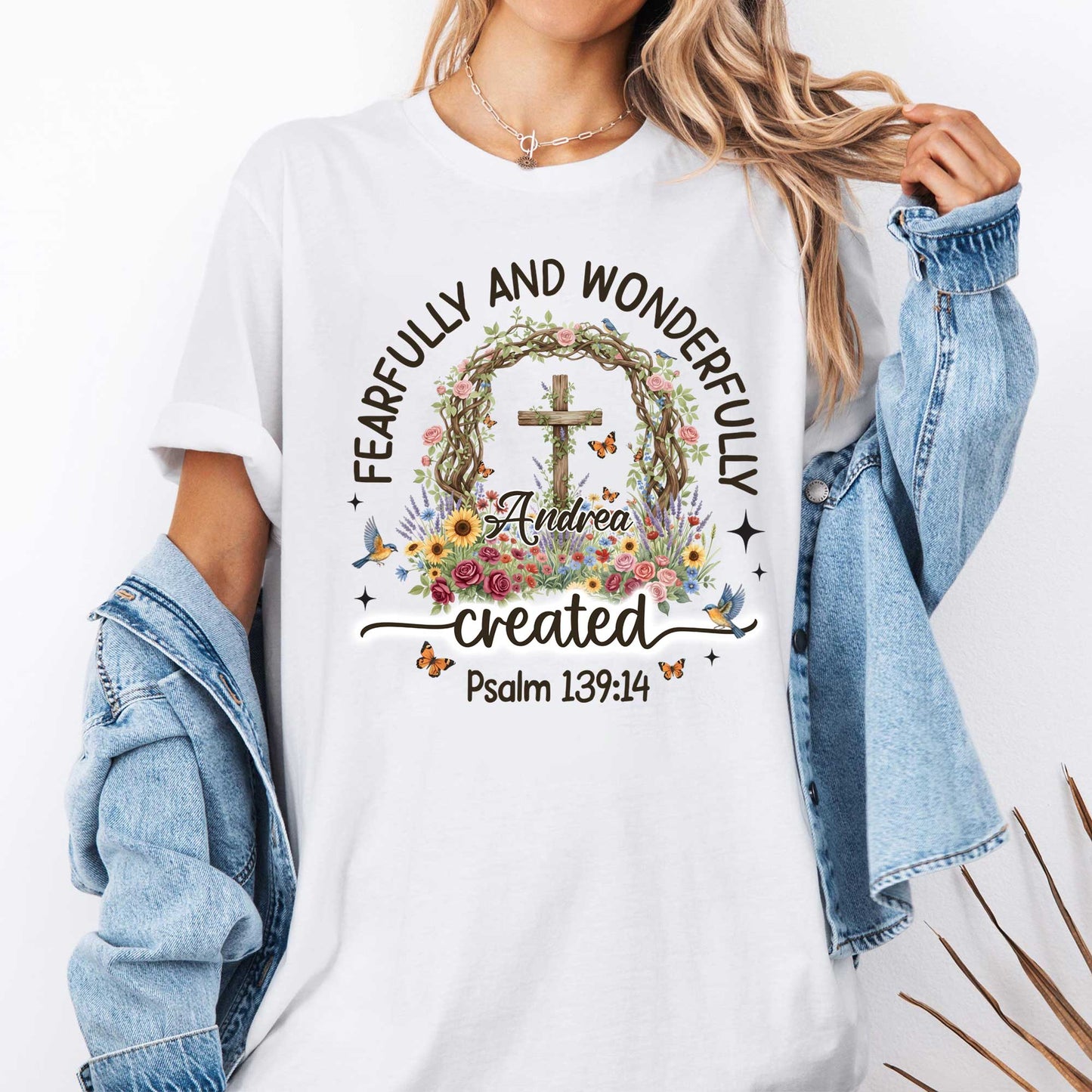 Fearfully And Wonderfully Created Psalm 139:14 T-Shirt