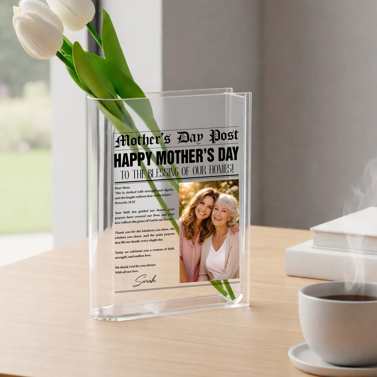 Mother's Day Post Happy Mother's Day To The Blessing Of Our Homes! Acrylic Book Vase
