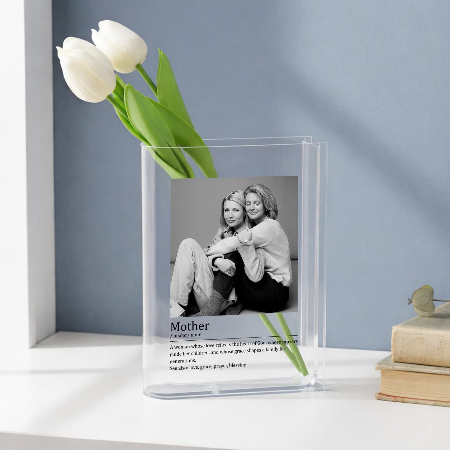 A Woman Whose Love Reflects The Heart Of God, Acrylic Book Vase