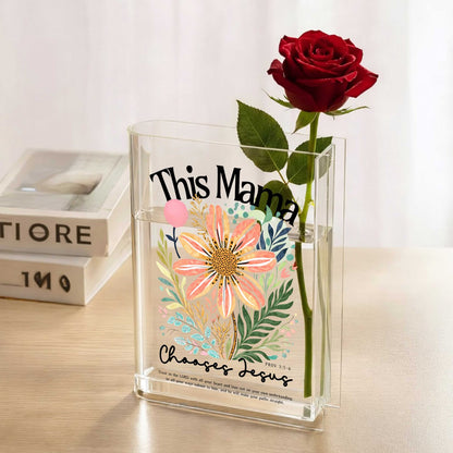 This Mama Chooses Jesus, Mother's Day Gift, Acrylic Book Vase