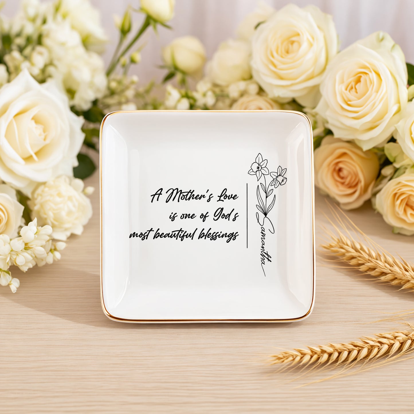 A Mother's Love Is One Of God's Most Beautiful Blessings Ceramic Jewelry Tray