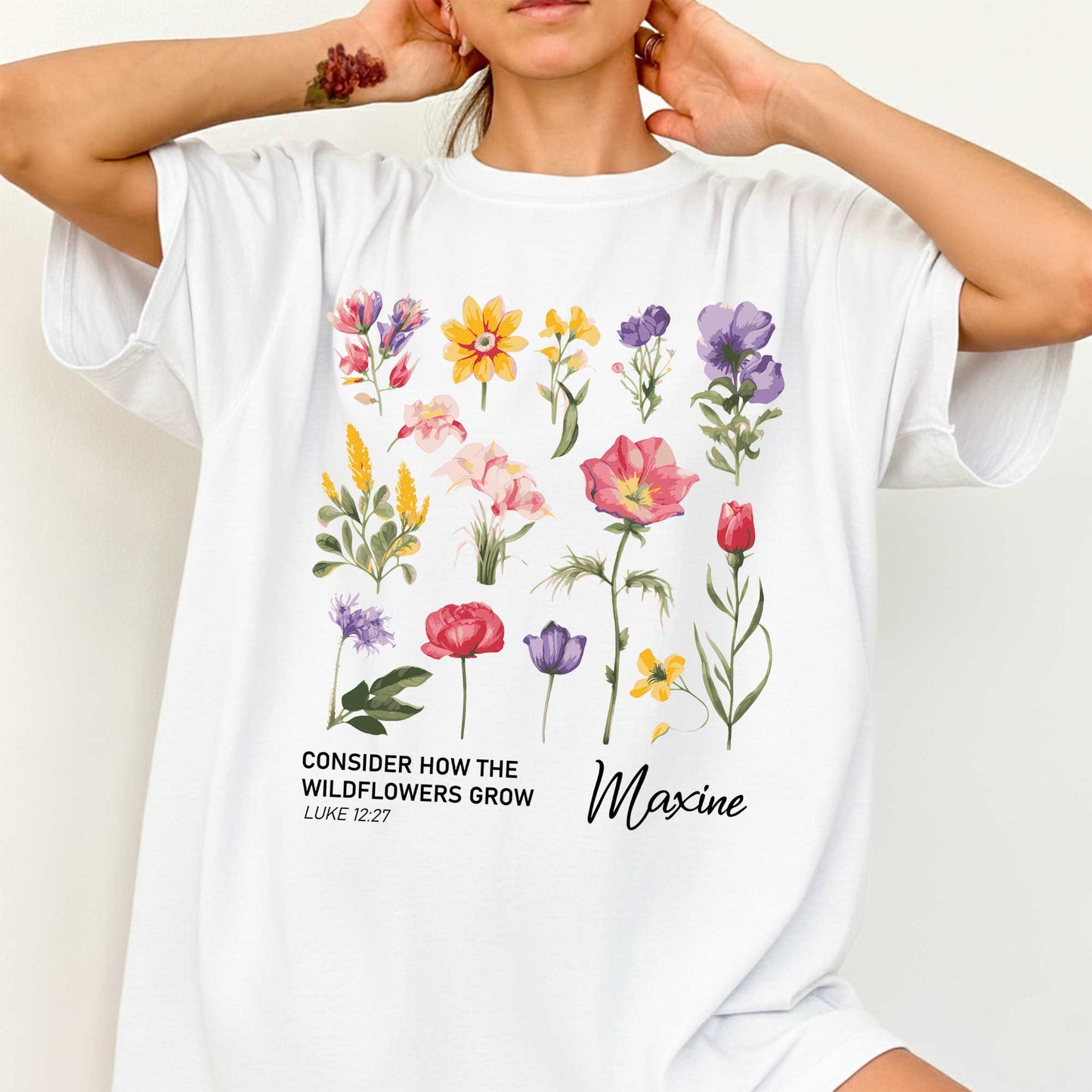 Consider How The Wildflowers Grow Luke 12:27 T-Shirt