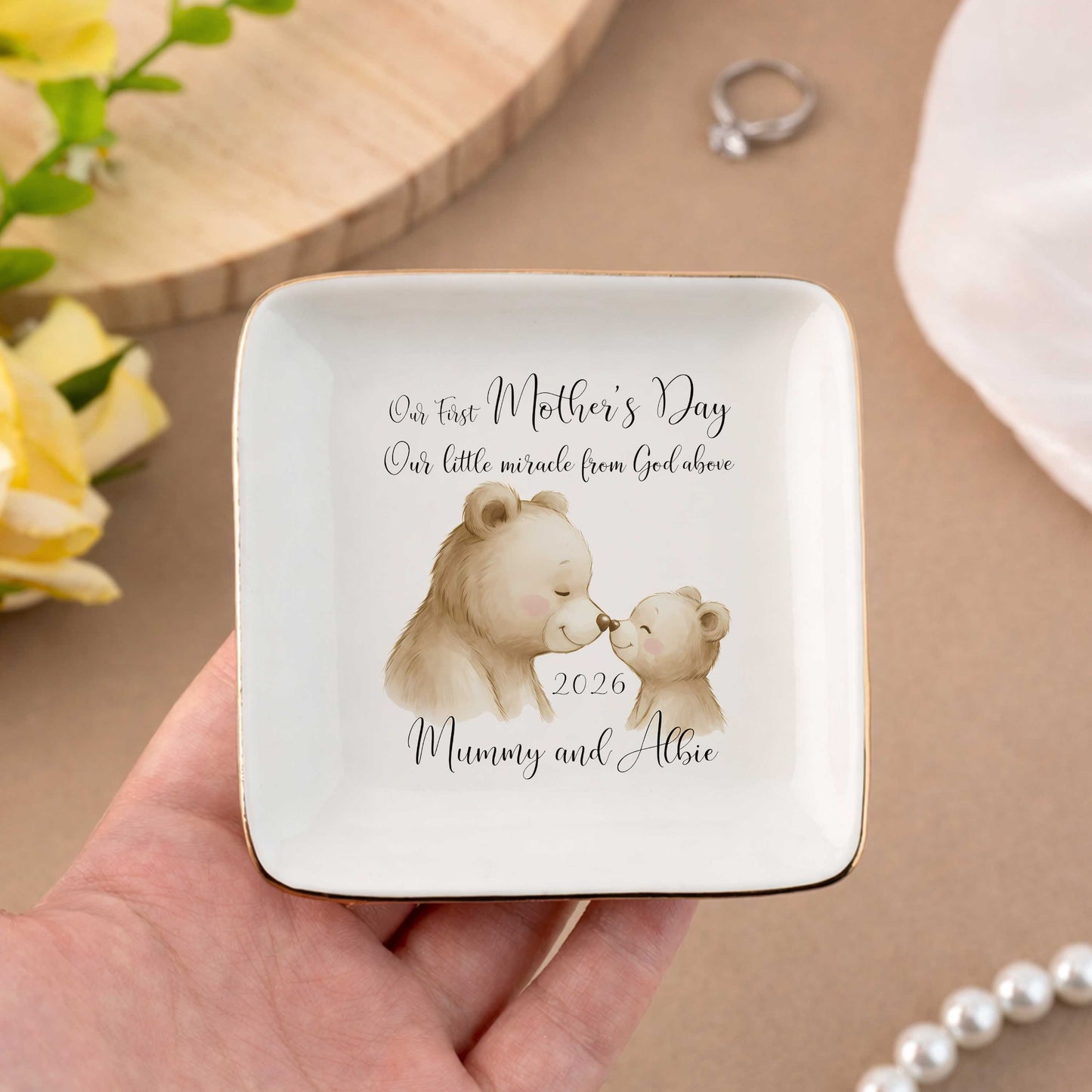 Our First Mother's Day Our Little Miracle From God Ceramic Jewelry Tray