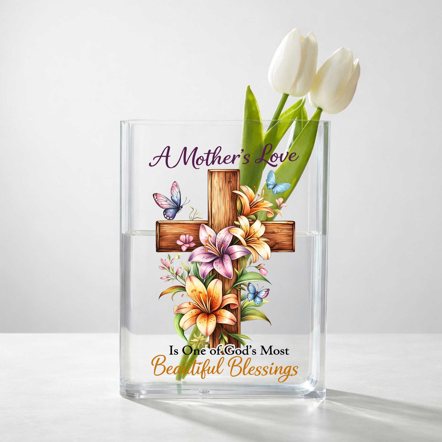 A Mother's Love Is One Of God's Most Beautiful Blessings Acrylic Book Vase