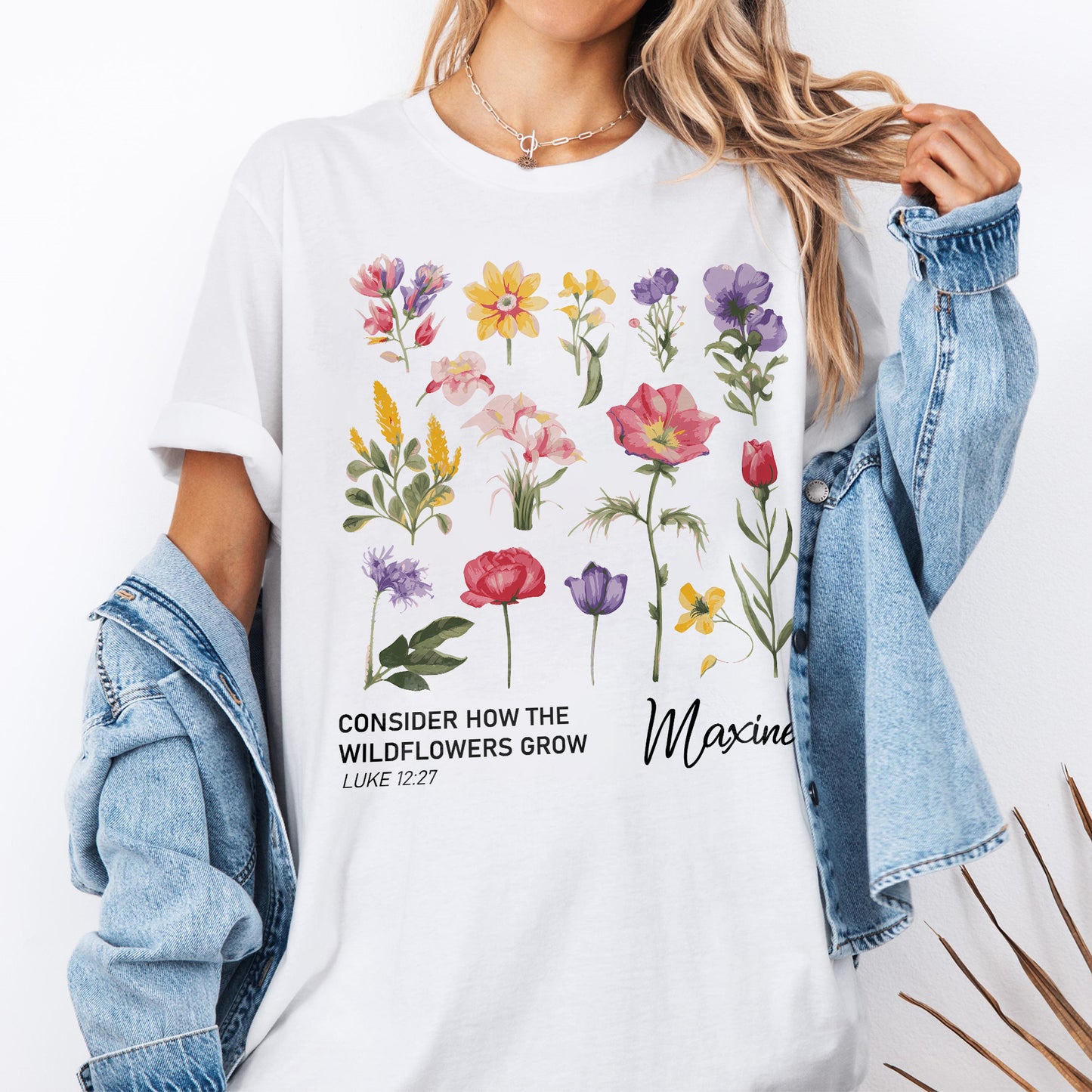 Consider How The Wildflowers Grow Luke 12:27 T-Shirt