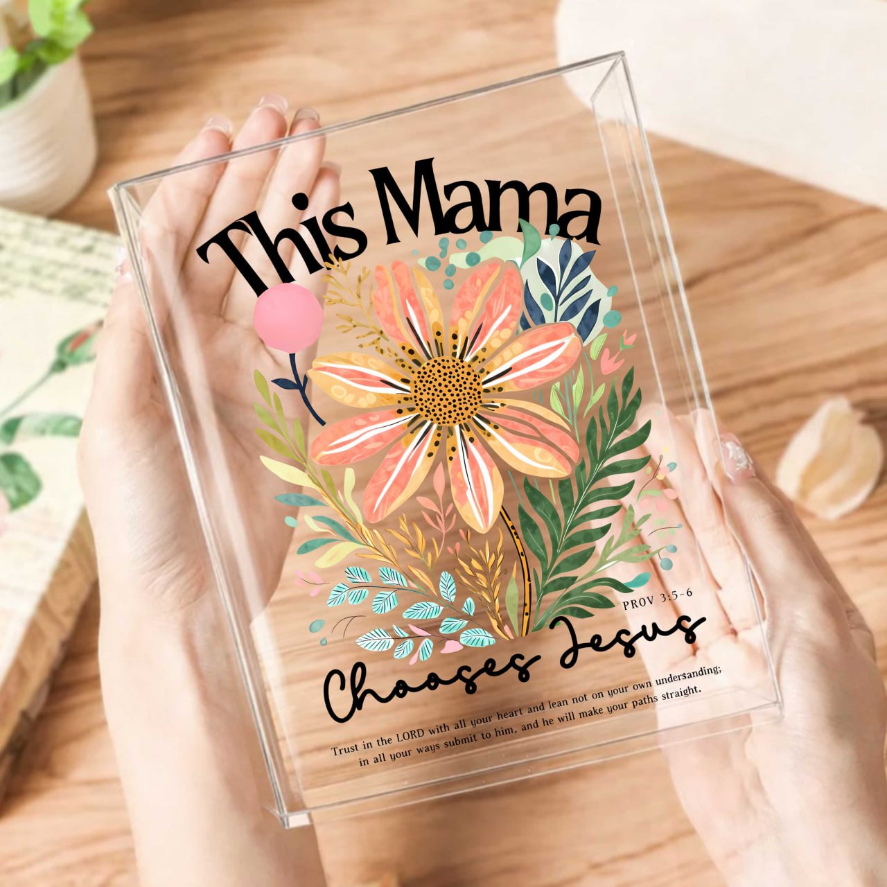 This Mama Chooses Jesus, Mother's Day Gift, Acrylic Book Vase