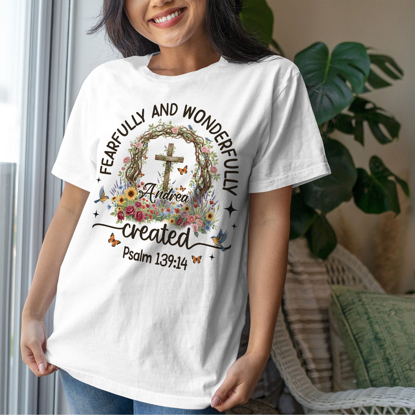 Fearfully And Wonderfully Created Psalm 139:14 T-Shirt