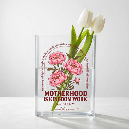 Motherhood Kingdom Work Vase, Acrylic Book Vase