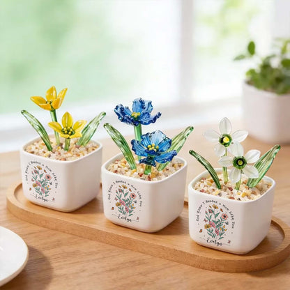 God Knew I Needed A Mom Like You Birth Month Glass Flower Pot