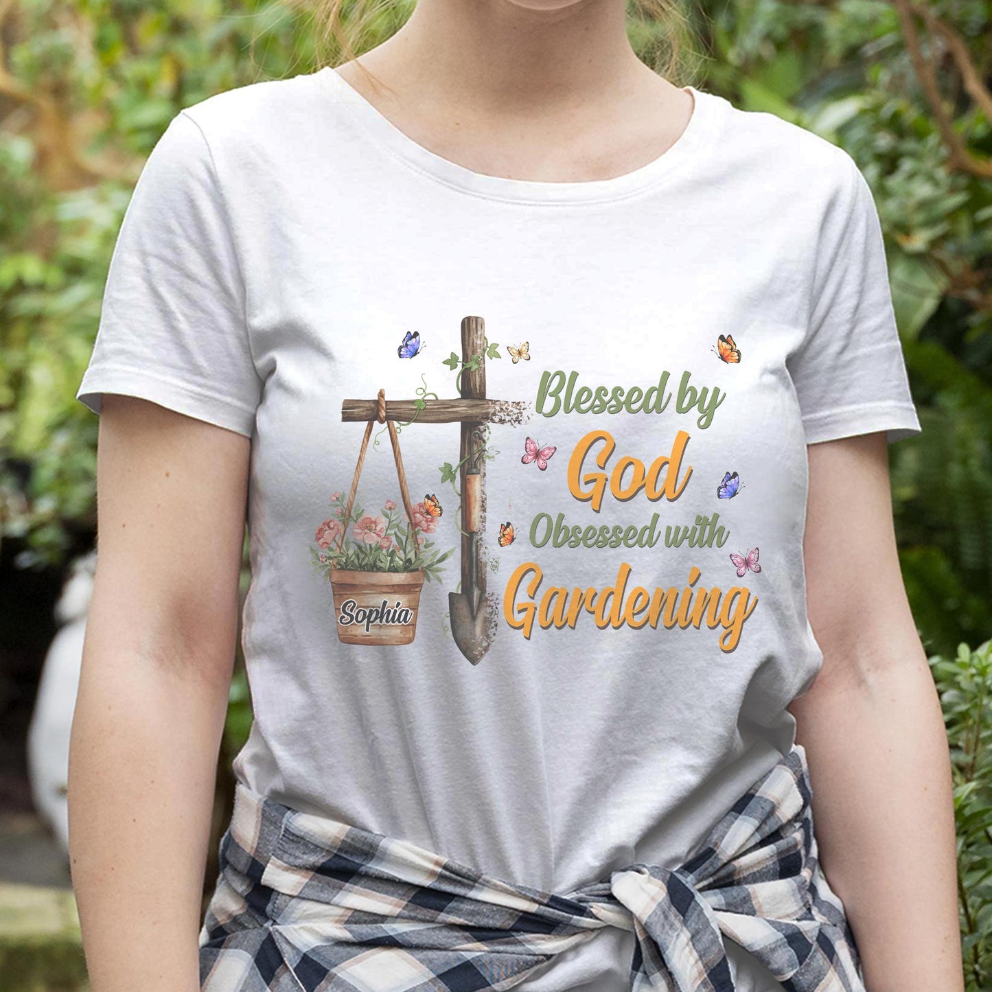 Blessed By God Obsessed With Gardening T-Shirt