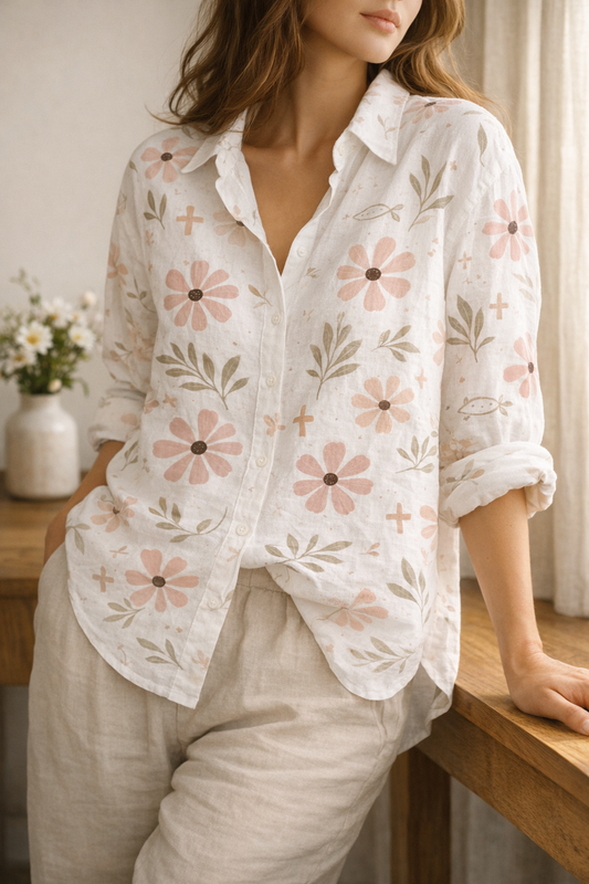 Blush Bloom Linen Shirt A Sweet Mother’s Day Gift