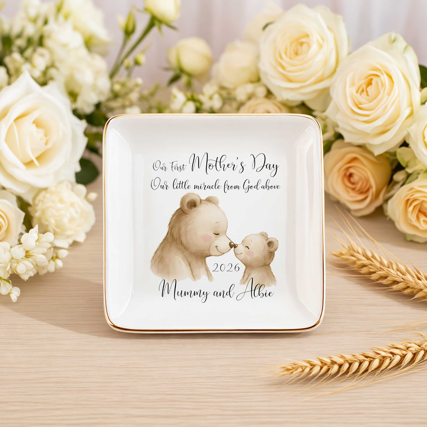 Our First Mother's Day Our Little Miracle From God Ceramic Jewelry Tray