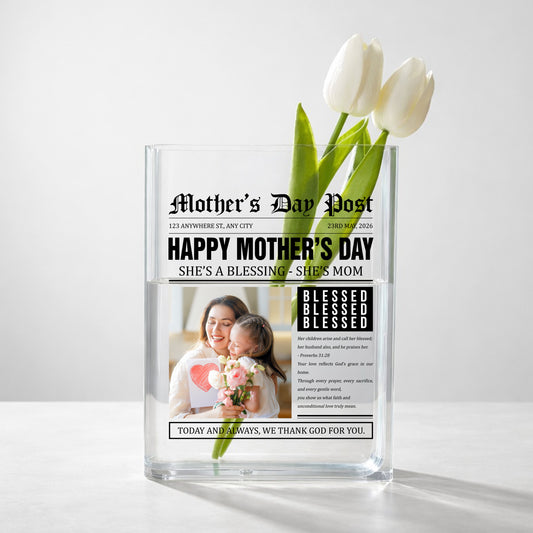 Mother's Day Post Happy Mother's Day Gift Acrylic Book Vase