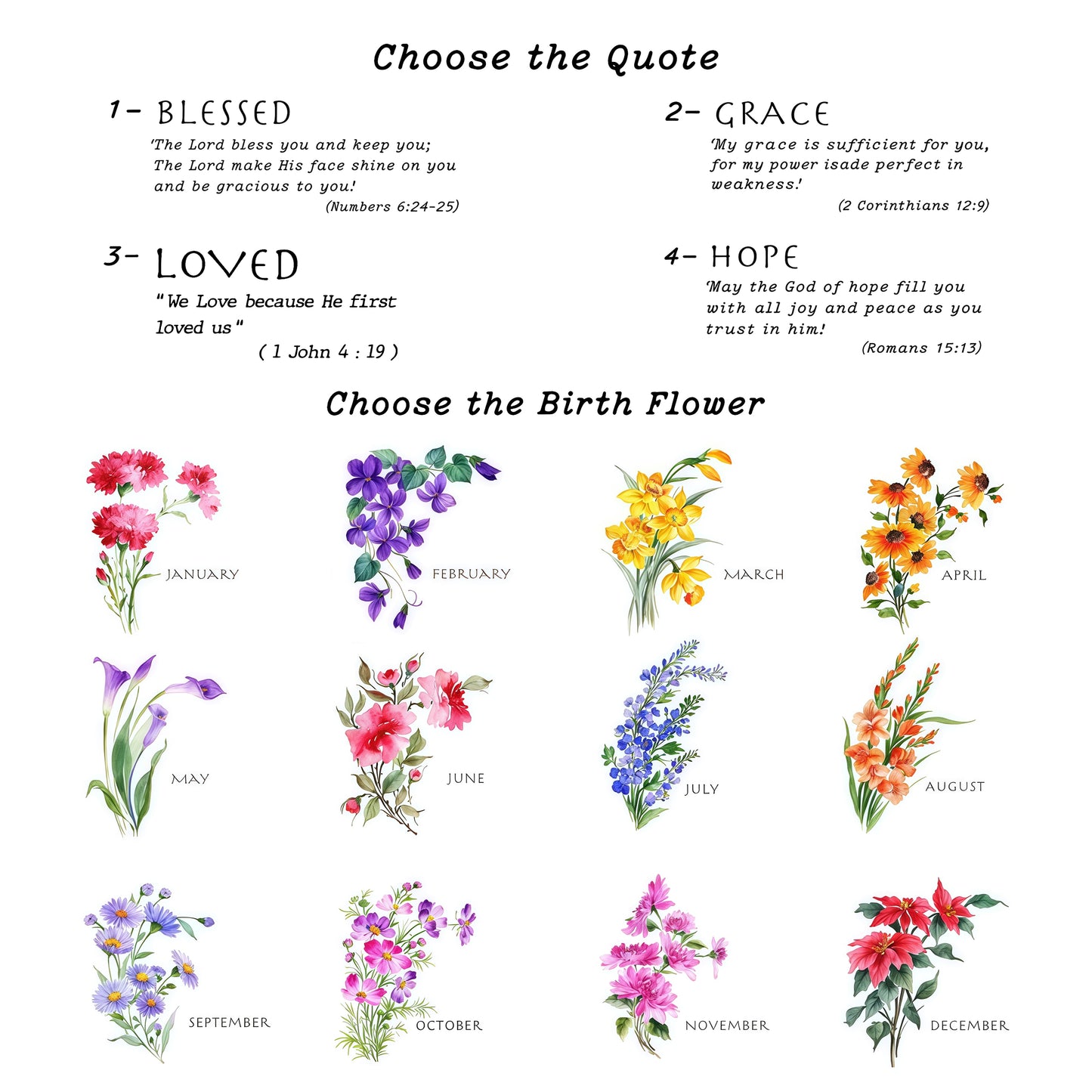 Sarah Loved We Love Because He First Loved Us Birth Month Glass Flowerpot