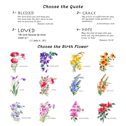 Sarah Loved We Love Because He First Loved Us Birth Month Glass Flowerpot