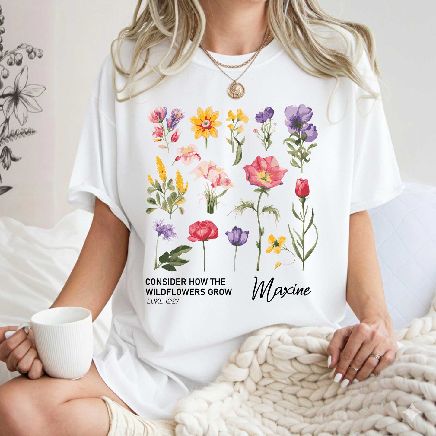 Consider How The Wildflowers Grow Luke 12:27 T-Shirt