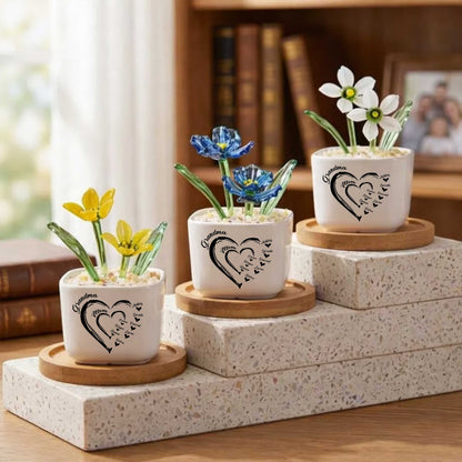 Generational Love Blooms Features Grandma, Birth Month Glass Flower Pot