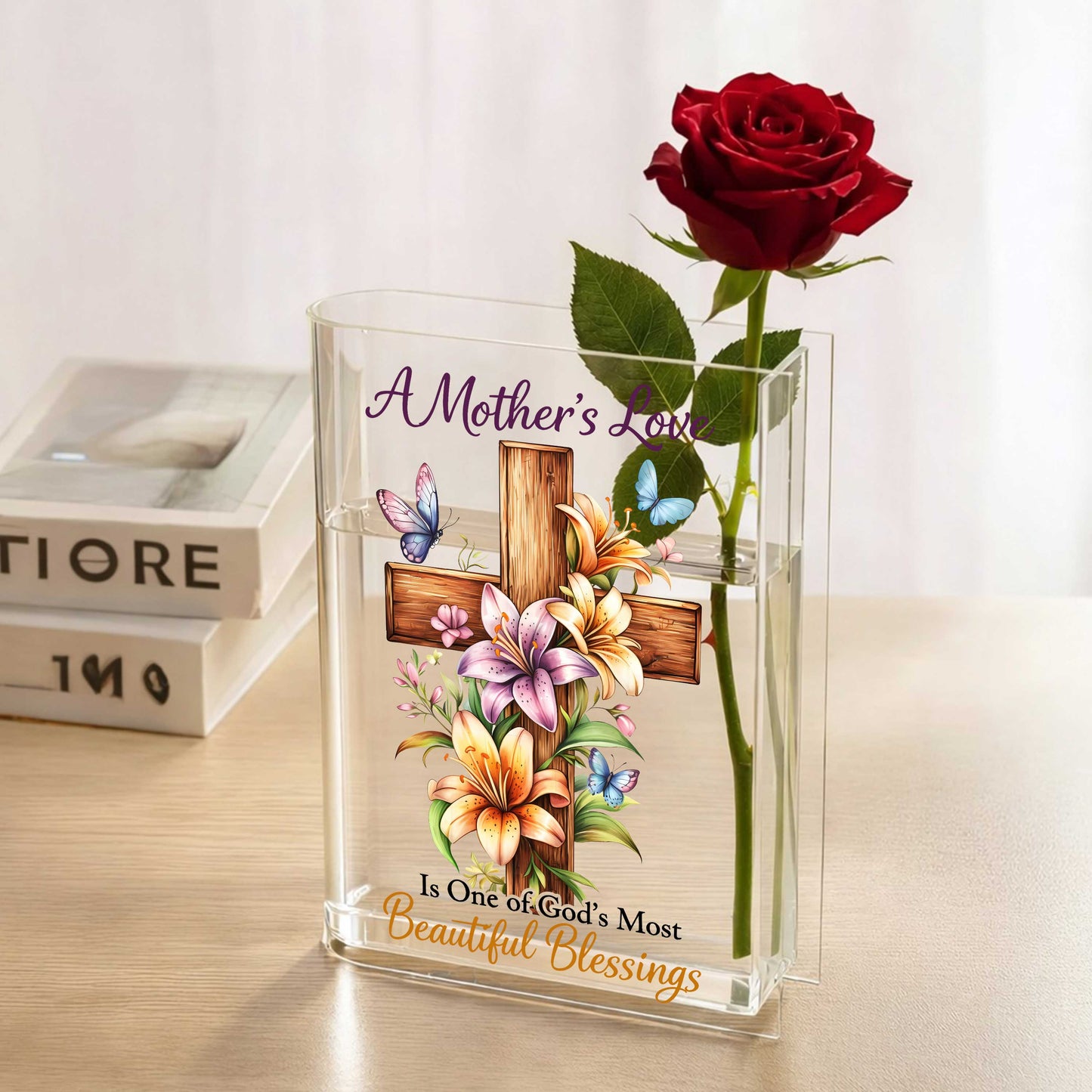 A Mother's Love Is One Of God's Most Beautiful Blessings Acrylic Book Vase