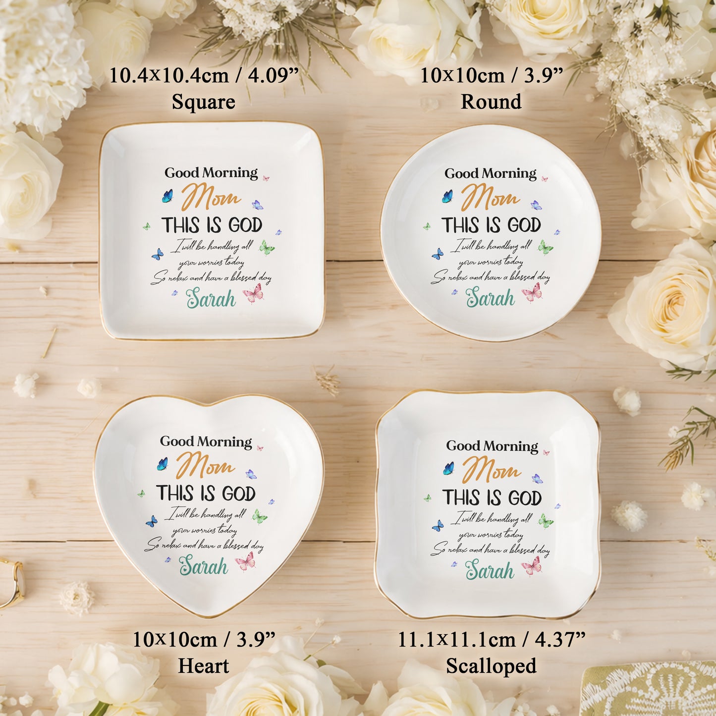 Good Morning Mom This Is God Ceramic Jewelry Tray, Mother's Day Gift