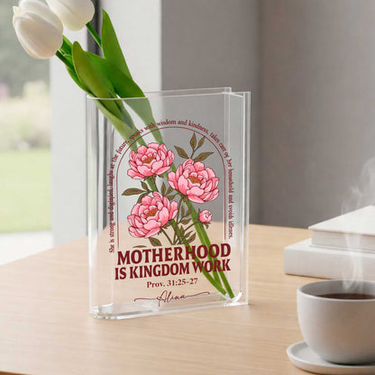 Motherhood Kingdom Work Vase, Acrylic Book Vase