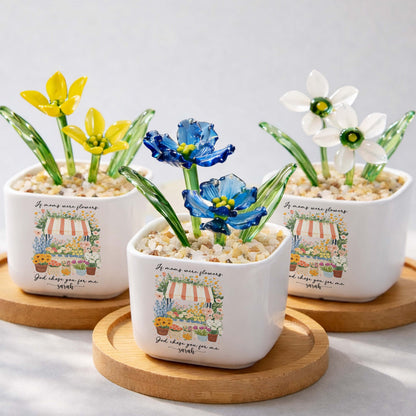 If Moms Were Flowers God Chose You For Me Birth Month Glass Flower Pot