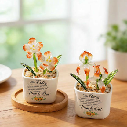 To Our Daughter From The Moment You Were Born Birth Month Glass Flower Pot