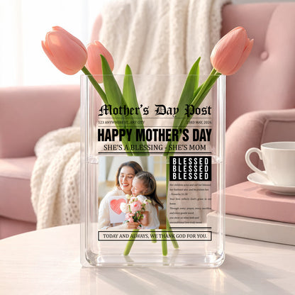 Mother's Day Post Happy Mother's Day Gift Acrylic Book Vase