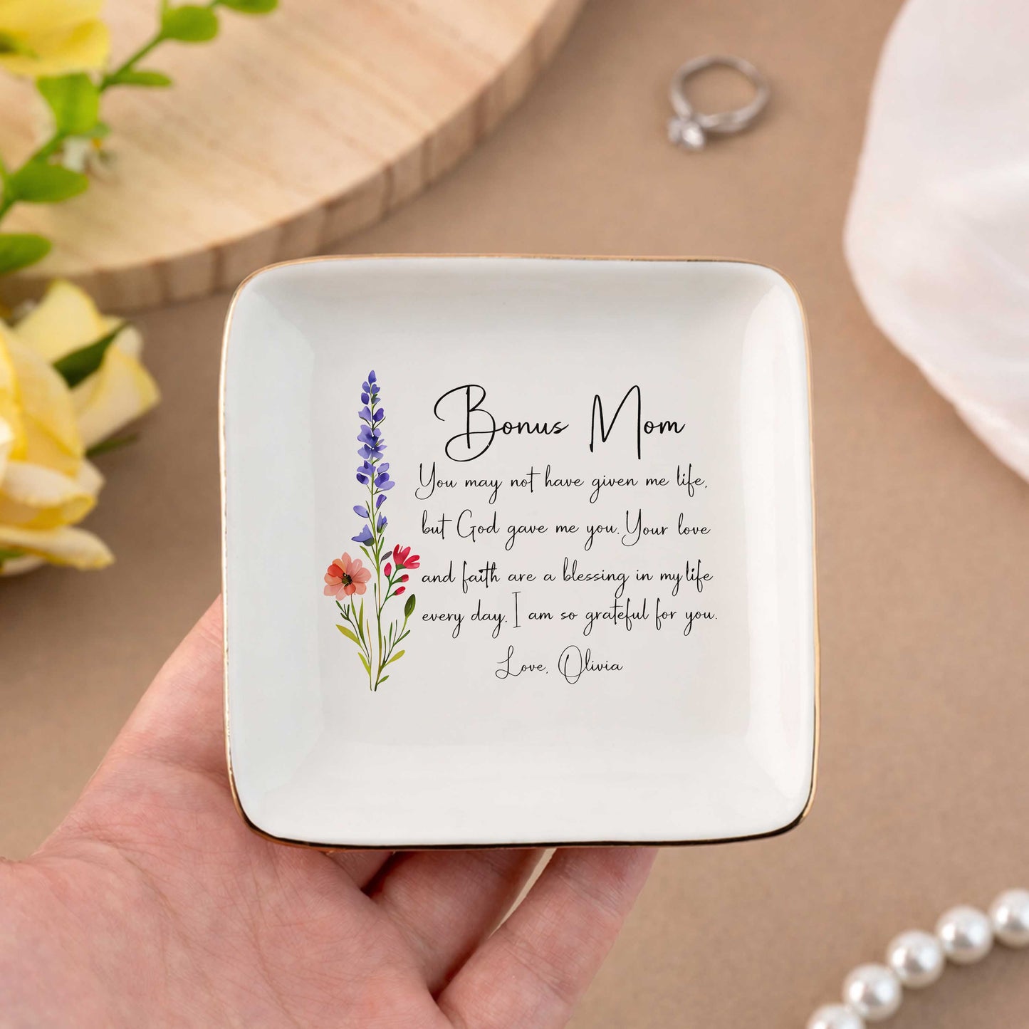 Bonus Mom You May Not Have Given Me Life Ceramic Jewelry Tray