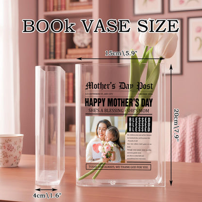 Mother's Day Post Happy Mother's Day Gift Acrylic Book Vase