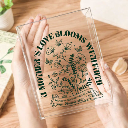 A Mother's Love Blooms With Faith Acrylic Vase Acrylic Book Vase