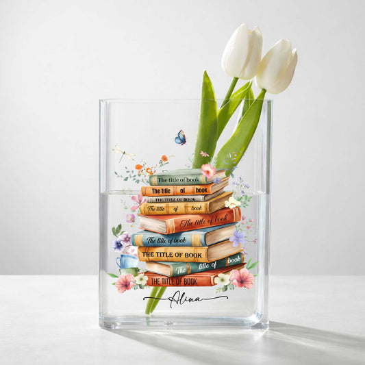 The Title Of Book, Alina Acrylic Book Vase
