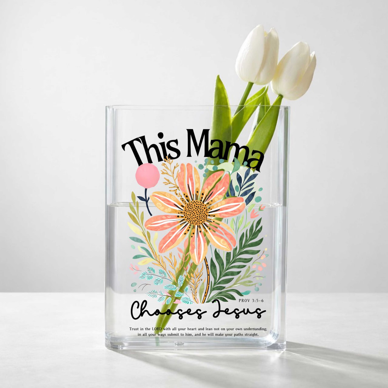 This Mama Chooses Jesus, Mother's Day Gift, Acrylic Book Vase