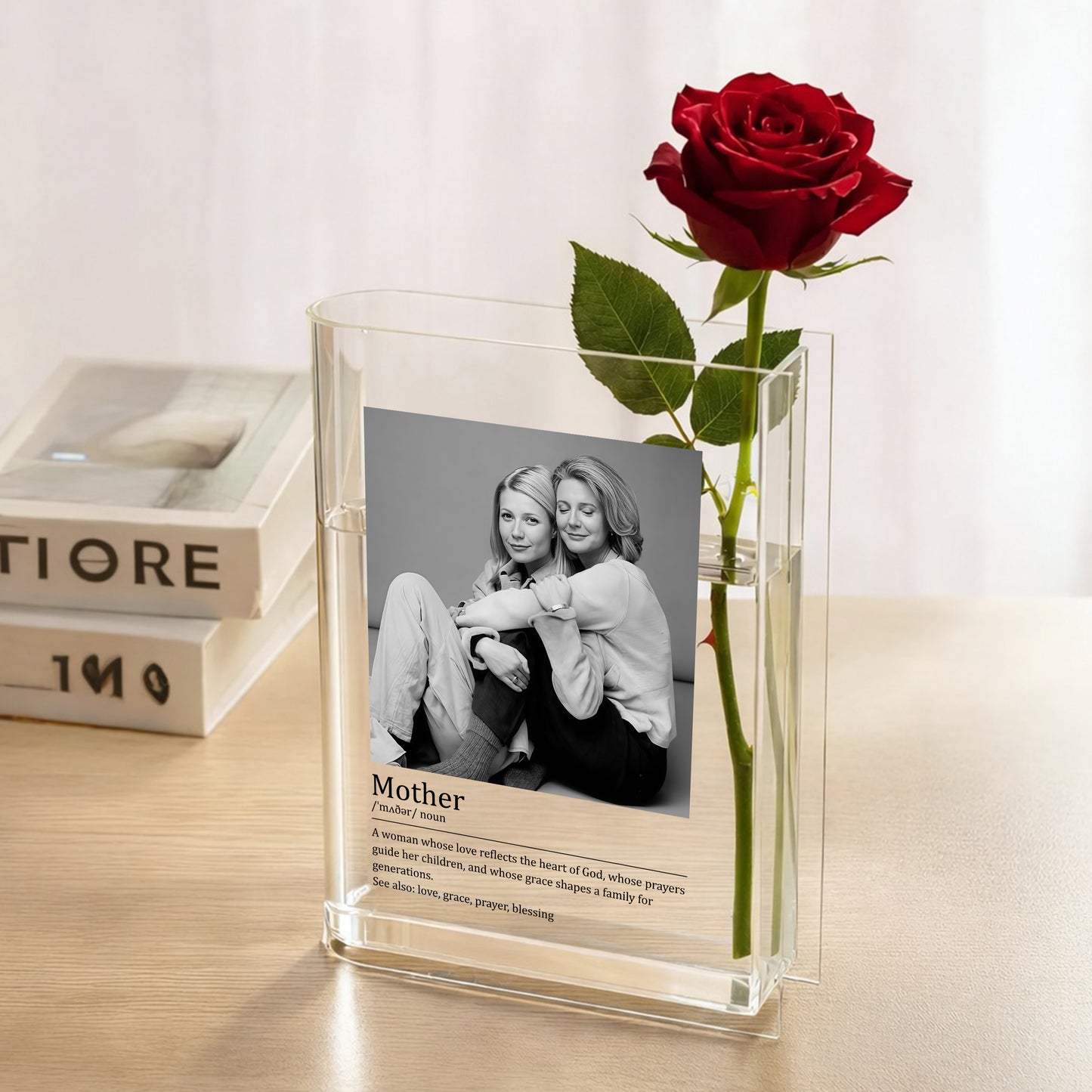 A Woman Whose Love Reflects The Heart Of God, Acrylic Book Vase