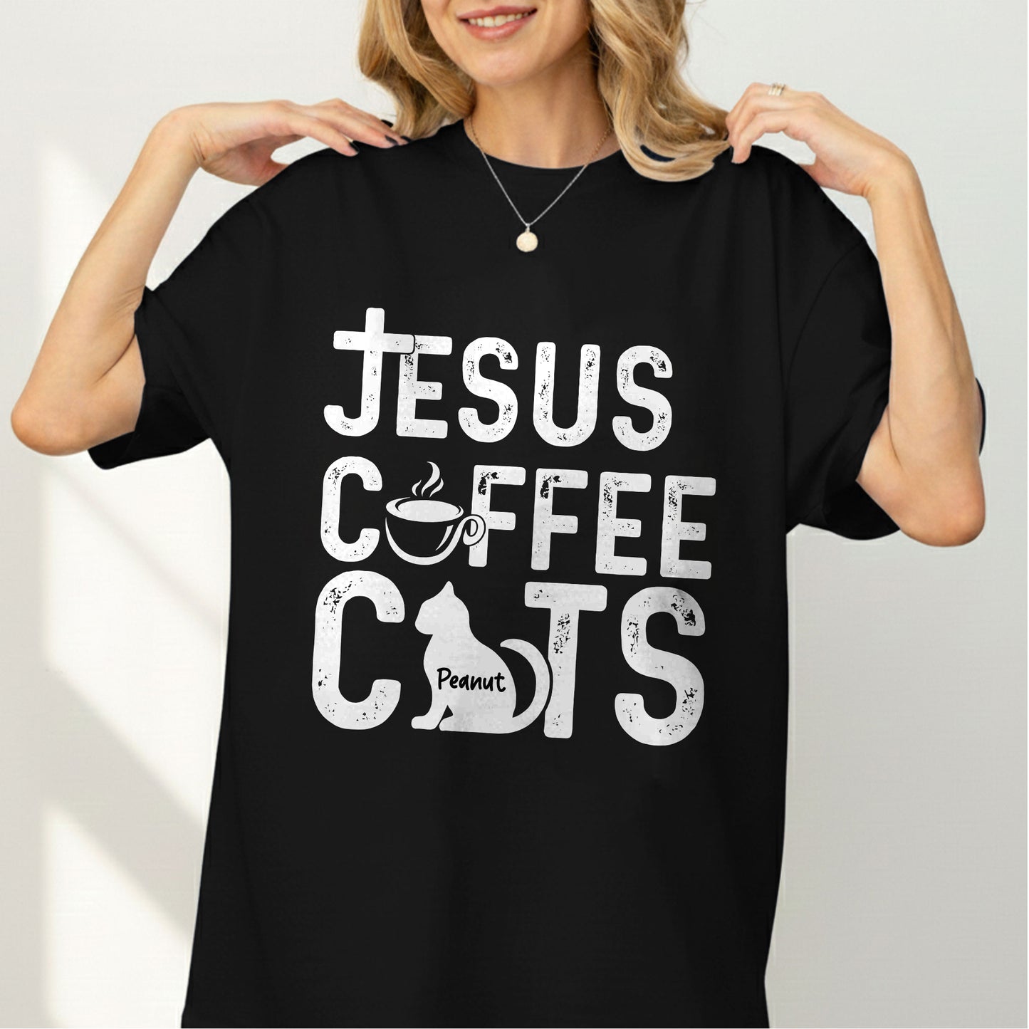Jesus Coffee Cats T-Shirt