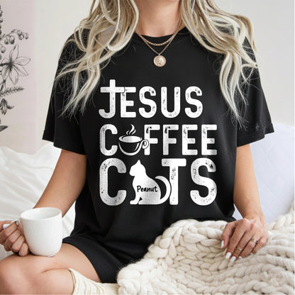 Jesus Coffee Cats T-Shirt